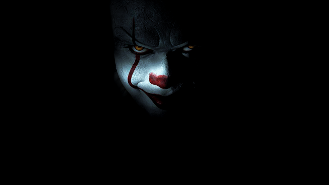 Creepy clown red nose yellow free wallpaper for desktop - medium preview image