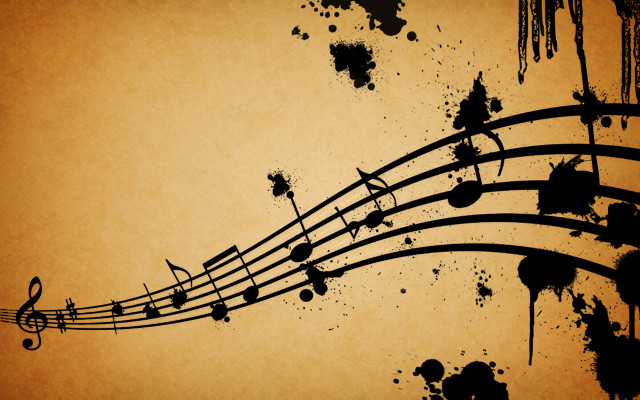 Musical note grungy background paint free wallpaper for desktop - medium preview image