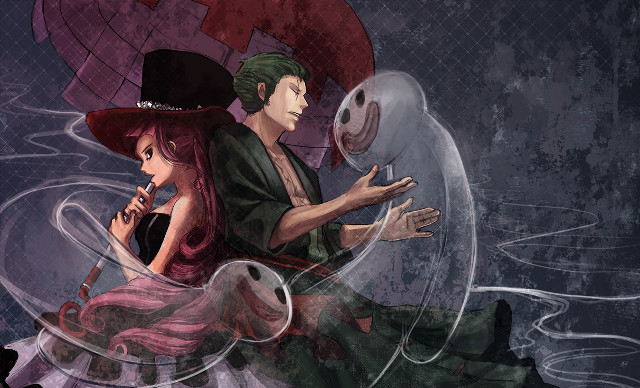 Man woman bench rain ghost free wallpaper for desktop - medium preview image