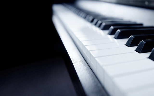 Piano keys black background white free wallpaper for desktop - medium preview image