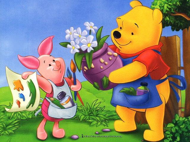 Pig winnie the pooh garden free wallpaper for desktop - medium preview image