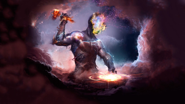 Man fire clouds glowing object free wallpaper for desktop - medium preview image