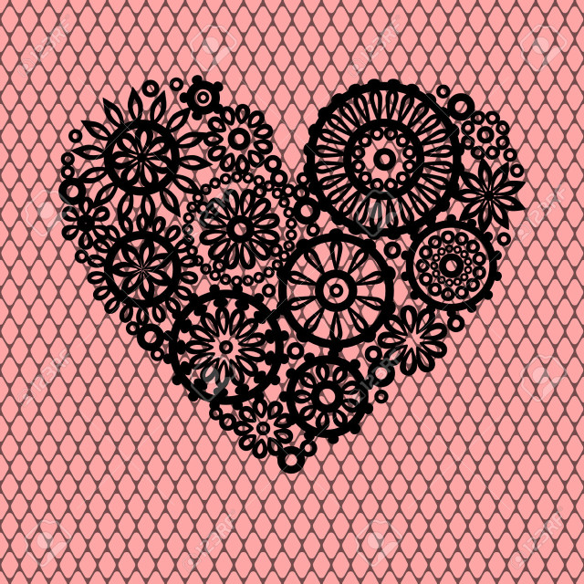 Heart lacy doily pink background free wallpaper for tablet - medium preview image
