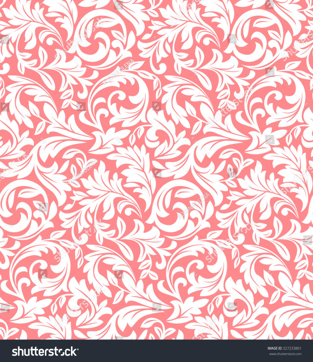 Pink white floral swirls leaves free wallpaper for tablet - medium preview image