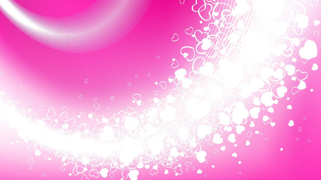 Pink background hearts lines white free wallpaper for desktop - medium preview image