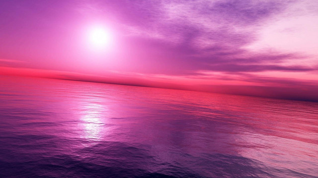 Purple pink sunset ocean boat free wallpaper for desktop - medium preview image