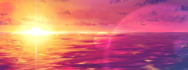 Sunset ocean boat person shore free wallpaper for desktop - medium preview image