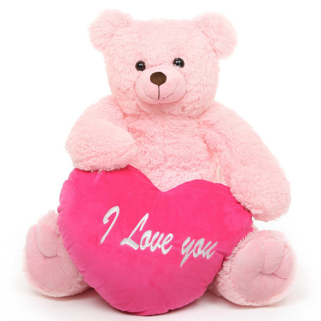 Pink teddy bear holding heart #2 free wallpaper for tablet - medium preview image