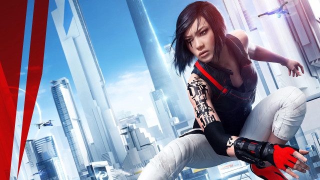 Woman futuristic city outfit gloves free wallpaper for desktop - medium preview image
