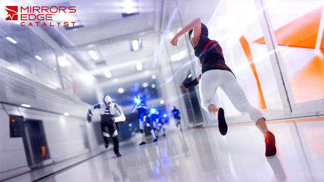 Man running hallway people background free wallpaper for desktop - medium preview image