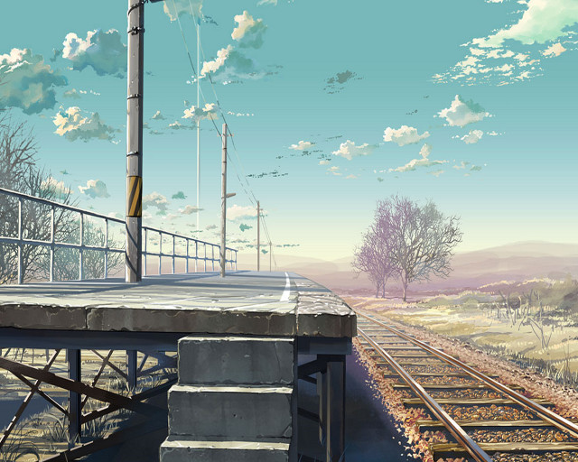 Train track train sky clouds free wallpaper for desktop - medium preview image