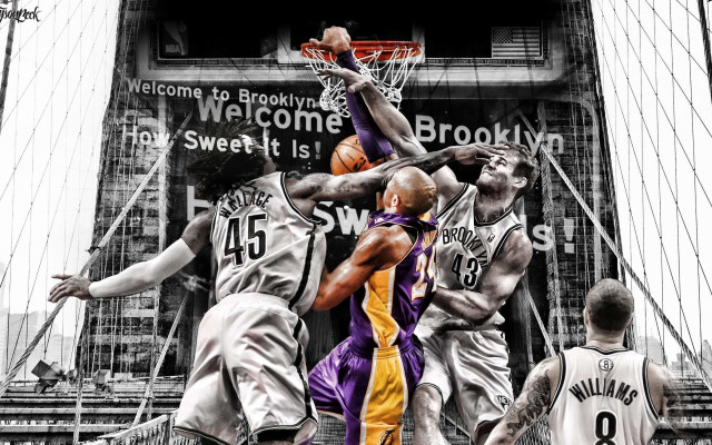 Basketball game men building brooklyn free wallpaper for desktop - medium preview image