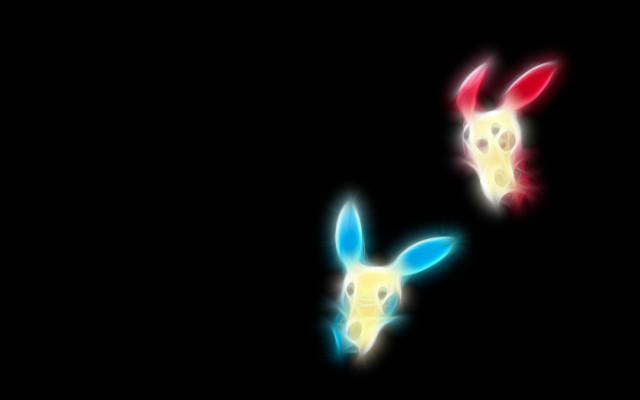 Glowing deer heads black background free wallpaper for desktop - medium preview image