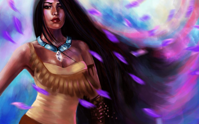 Woman long hair necklace blue #8 free wallpaper for desktop - medium preview image