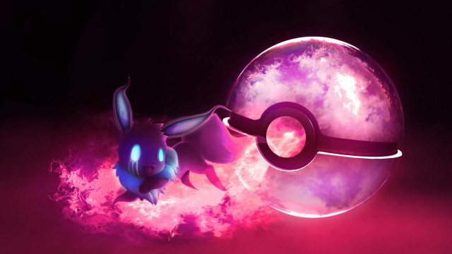 Pokemon glowingball purple fantasy airbrush free wallpaper for desktop - medium preview image
