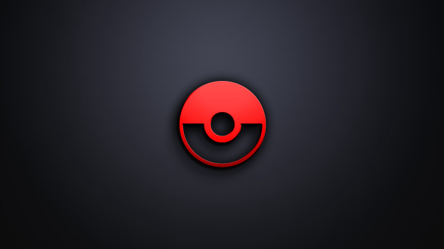 Red pokemon symbol black background free wallpaper for desktop - medium preview image