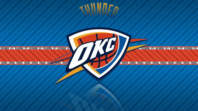 Blue red basketball logo thunder free wallpaper for desktop - medium preview image