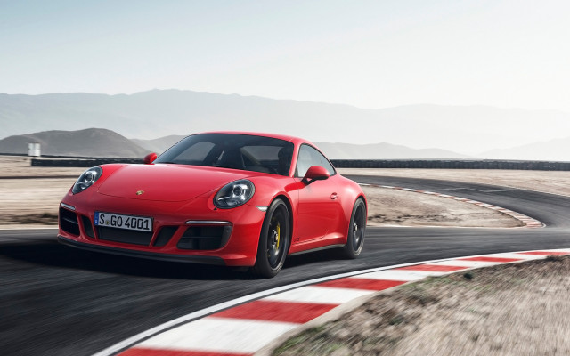Red porsche sports car track free wallpaper for desktop - medium preview image