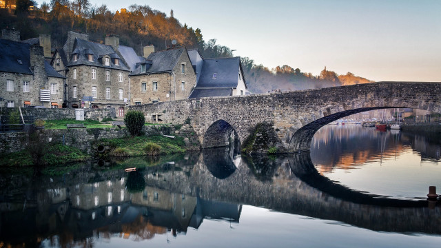 Bridge river building boat water free wallpaper for desktop - medium preview image