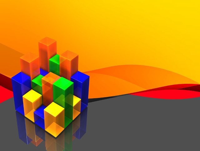 Colorful background cube yellow red free wallpaper for desktop - medium preview image