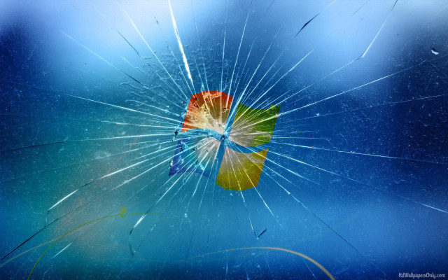 Broken glass colorful flower blue free wallpaper for desktop - medium preview image
