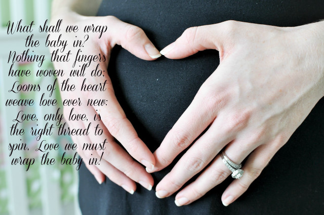 Pregnant woman heart hands quote free wallpaper for desktop - medium preview image