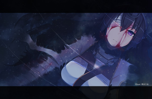 Anime blackhair blueeyes white shirt free wallpaper for desktop - medium preview image