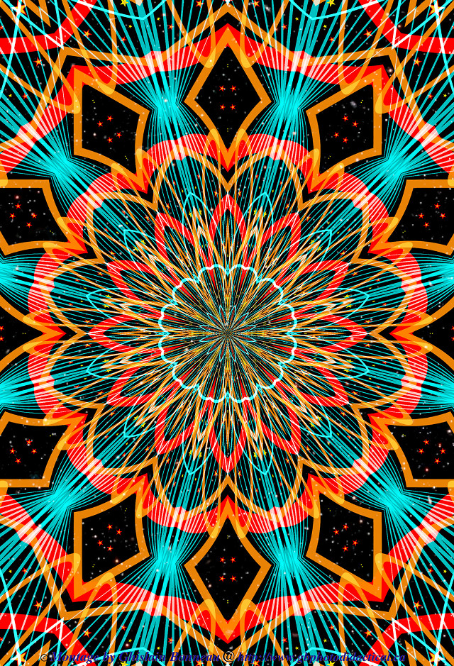 Colorful abstract starburst black background free wallpaper for mobile - medium preview image