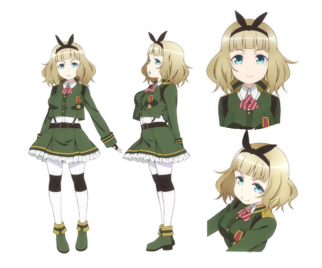 Girl green uniform horns bow free wallpaper for desktop - medium preview image