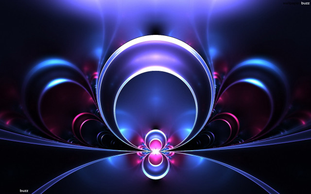 Blue purple hologram fractal crescent free wallpaper for desktop - medium preview image