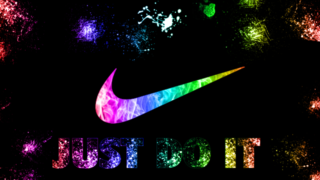 Nike logo colorful background rainbow free wallpaper for desktop - medium preview image
