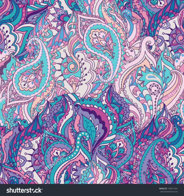 Colorful paisley pattern vibrant designs free wallpaper for tablet - medium preview image