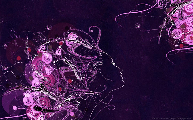 Purple abstract painting woman face free wallpaper for desktop - medium preview image