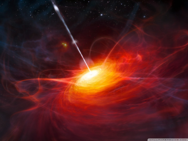 Blackhole red yellow center stars free wallpaper for desktop - medium preview image
