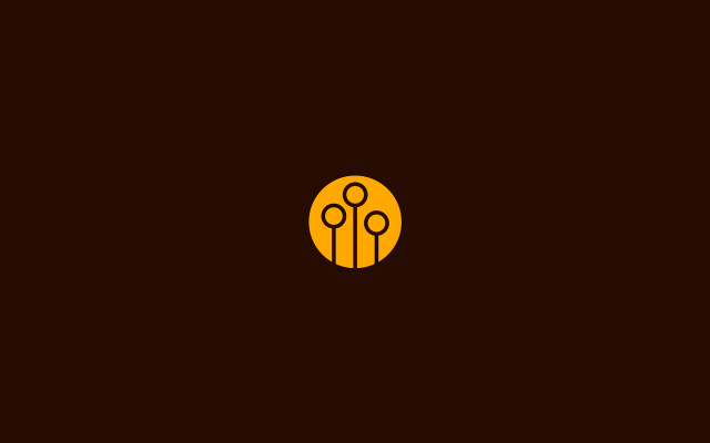 Yellow brown logo forks wireframe free wallpaper for desktop - medium preview image