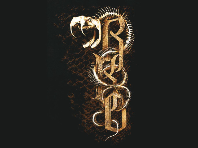 Black gold logo snake side free wallpaper for desktop - medium preview image