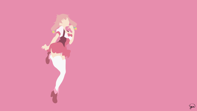Woman pink dress flying hair free wallpaper for desktop - medium preview image