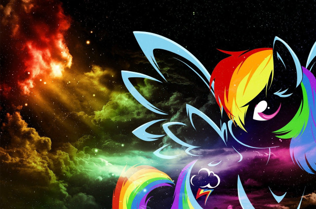 Rainbow colored unicorn rainbow tail free wallpaper for desktop - medium preview image