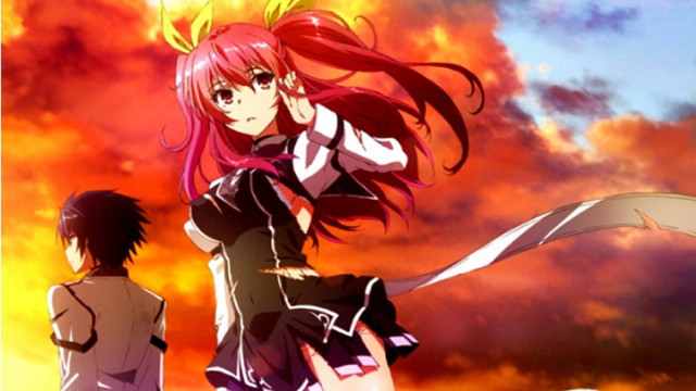 Girl guy sunset sword short free wallpaper for desktop - medium preview image