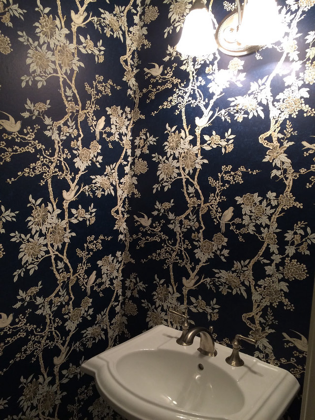 Bathroom tree pattern light autumn free wallpaper for mobile - medium preview image