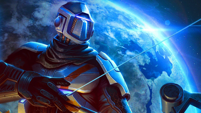 Man space suit gun planet free wallpaper for desktop - medium preview image
