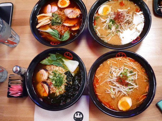 Four bowls food table napkin free wallpaper for desktop - medium preview image