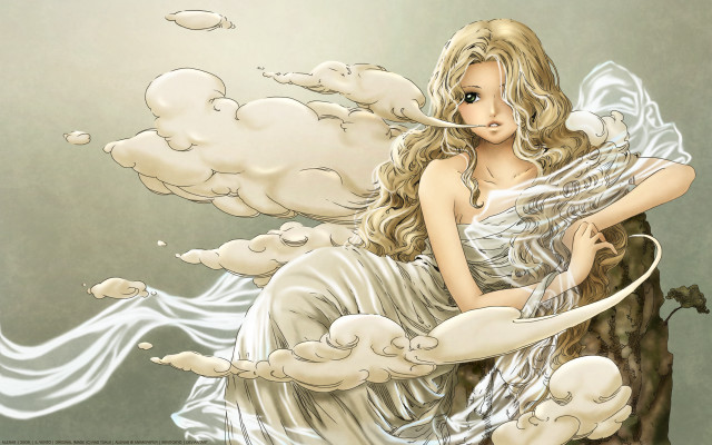 Fairy tree stump cloud bird free wallpaper for desktop - medium preview image