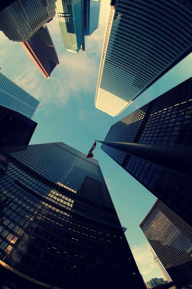 Tall buildings ground view sky free wallpaper for mobile - medium preview image