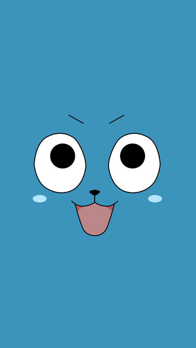 Blue background smiling face black free wallpaper for mobile - medium preview image