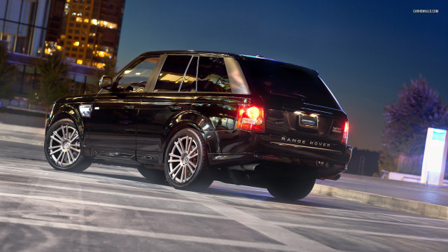 Black suv night city lights free wallpaper for desktop - medium preview image