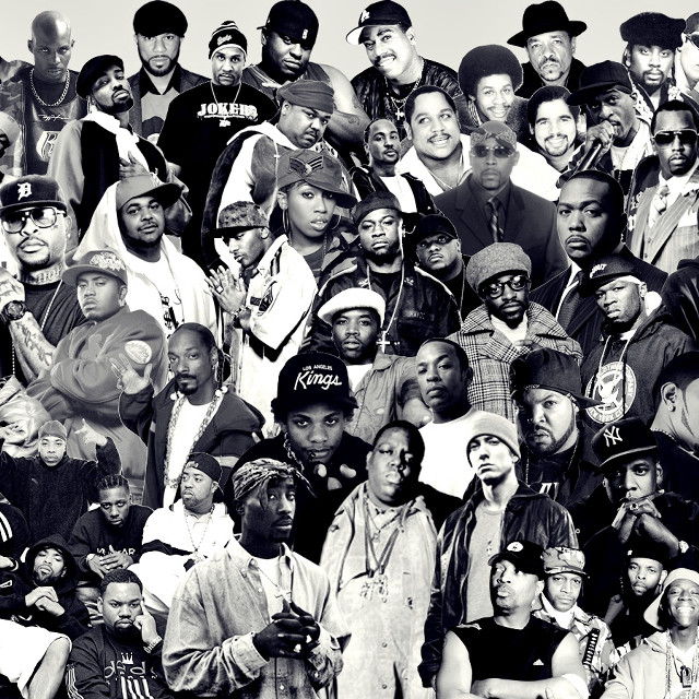 Black white collage people poses free wallpaper for tablet - medium preview image
