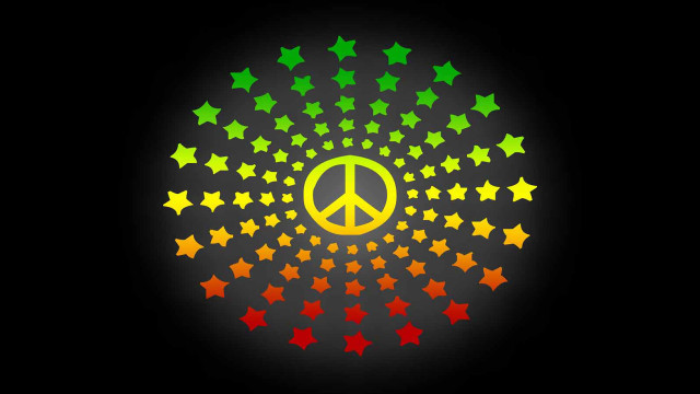 Peace sign stars dark background free wallpaper for desktop - medium preview image