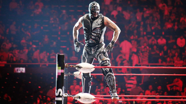 Wrestler ring ball crowd watching free wallpaper for desktop - medium preview image