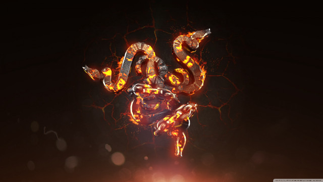 Cobra snake glowing light fire free wallpaper for desktop - medium preview image